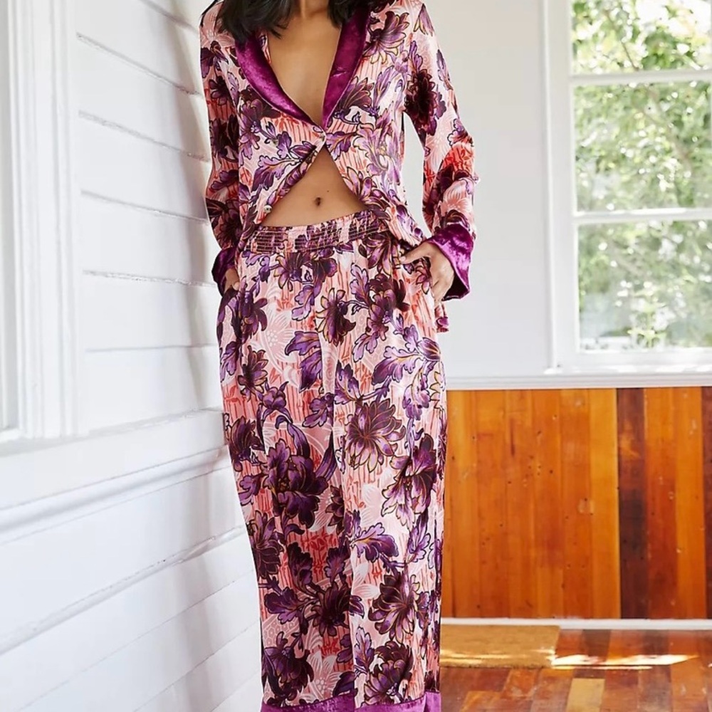 Anthropologie Luxe Sleep on Pajama Set
